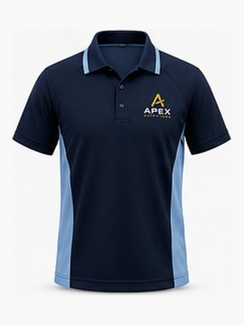 Custom school polo with embroidered crest